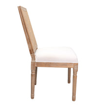 Cargar imagen en el visor de la galería, Silla French XV - Respaldo Rattan, Asiento Lino Hueso