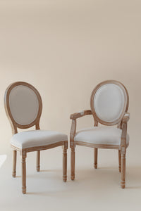 Louis XV Descansabrazos Lino Hueso