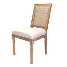 Cargar imagen en el visor de la galería, Silla French XV - Respaldo Rattan, Asiento Lino Hueso
