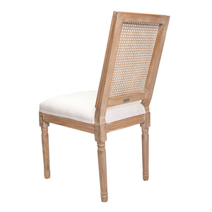 Silla French XV - Respaldo Rattan, Asiento Lino Hueso