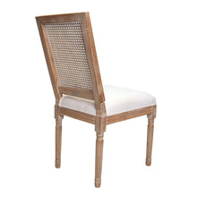 Cargar imagen en el visor de la galería, Silla French XV - Respaldo Rattan, Asiento Lino Hueso
