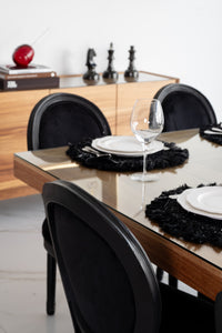 Silla Louis XV- Velvet Madera Negra
