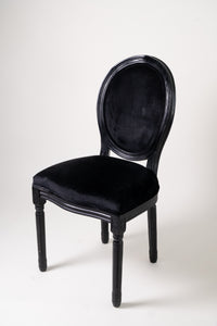 Silla Louis XV- Velvet Madera Negra