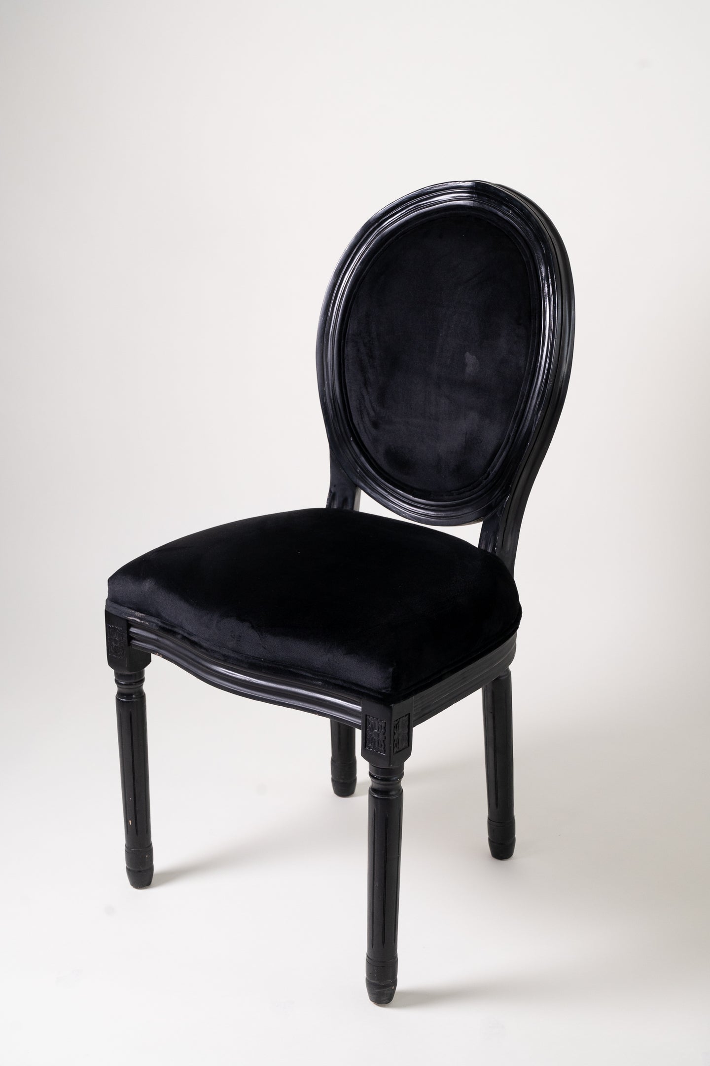 Silla Louis XV- Velvet Madera Negra