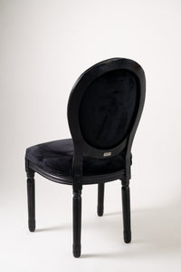 Silla Louis XV- Velvet Madera Negra