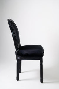 Silla Louis XV- Velvet Madera Negra